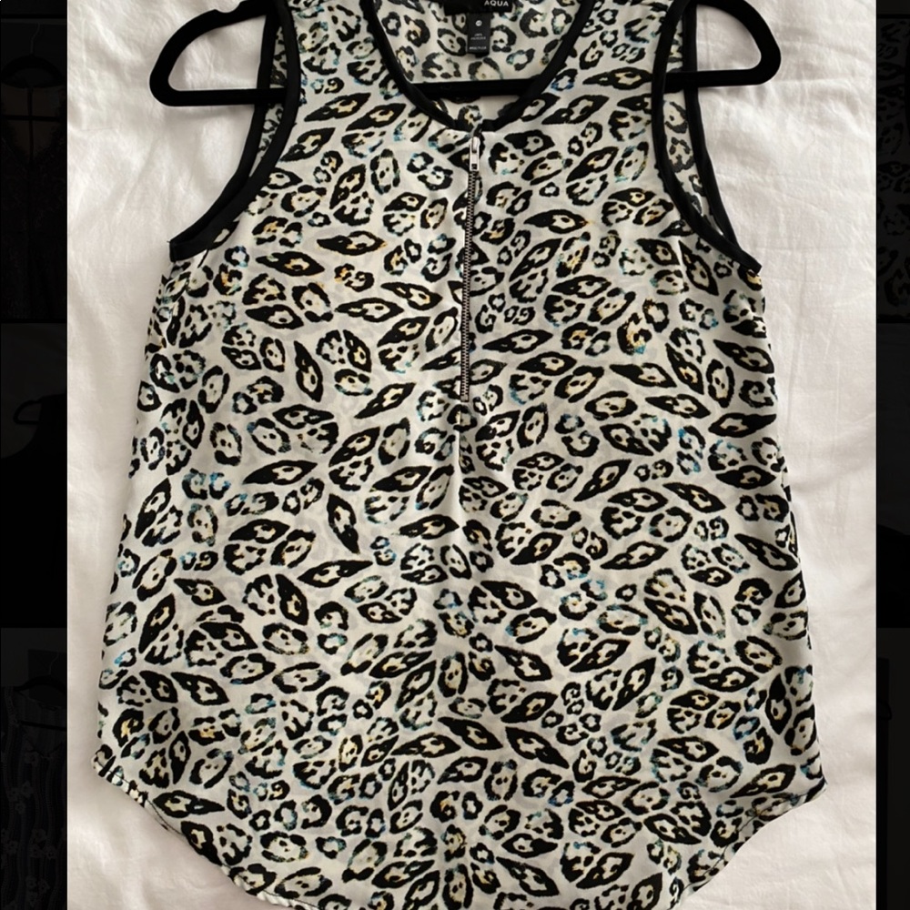 Aqua XS Leopard Zip-up Top